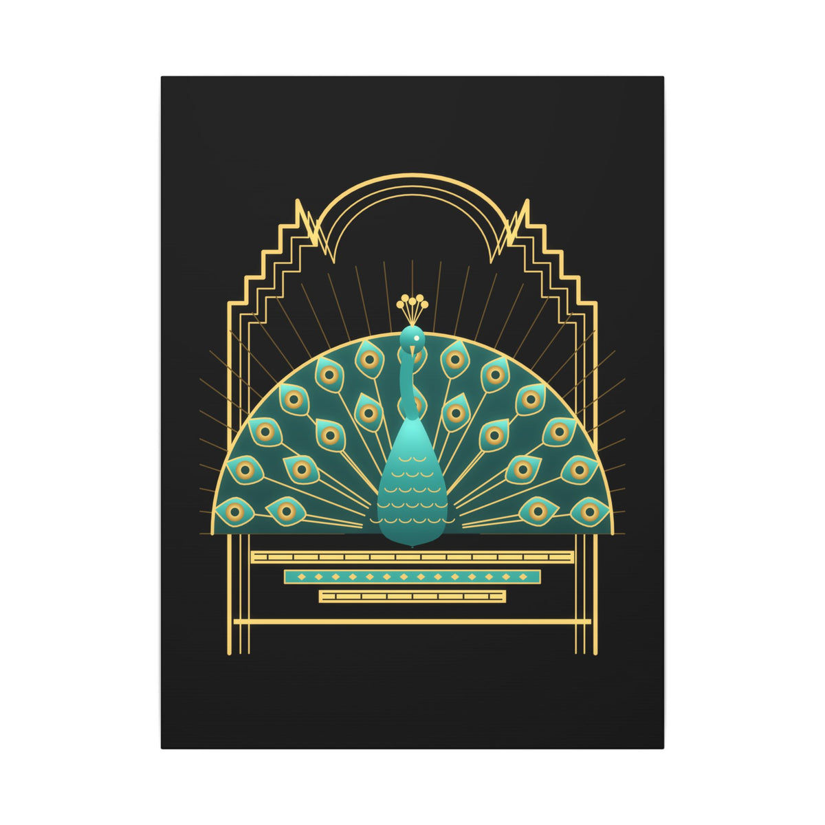 Deco Peacock gallery canvas print, view 1