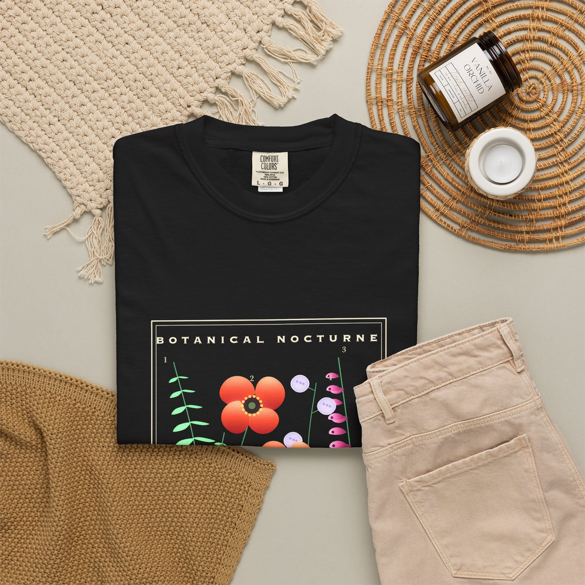 Botanical Nocturne graphic tee, view 3