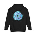 The Morpho heavyweight hoodie in Black, original art by AuraCanvas