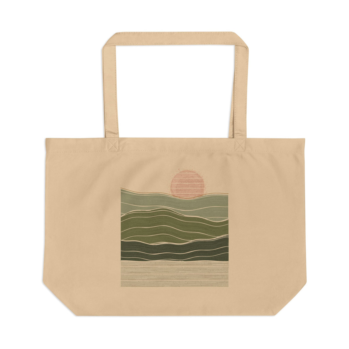 Olive Horizon organic cotton tote bag, view 1