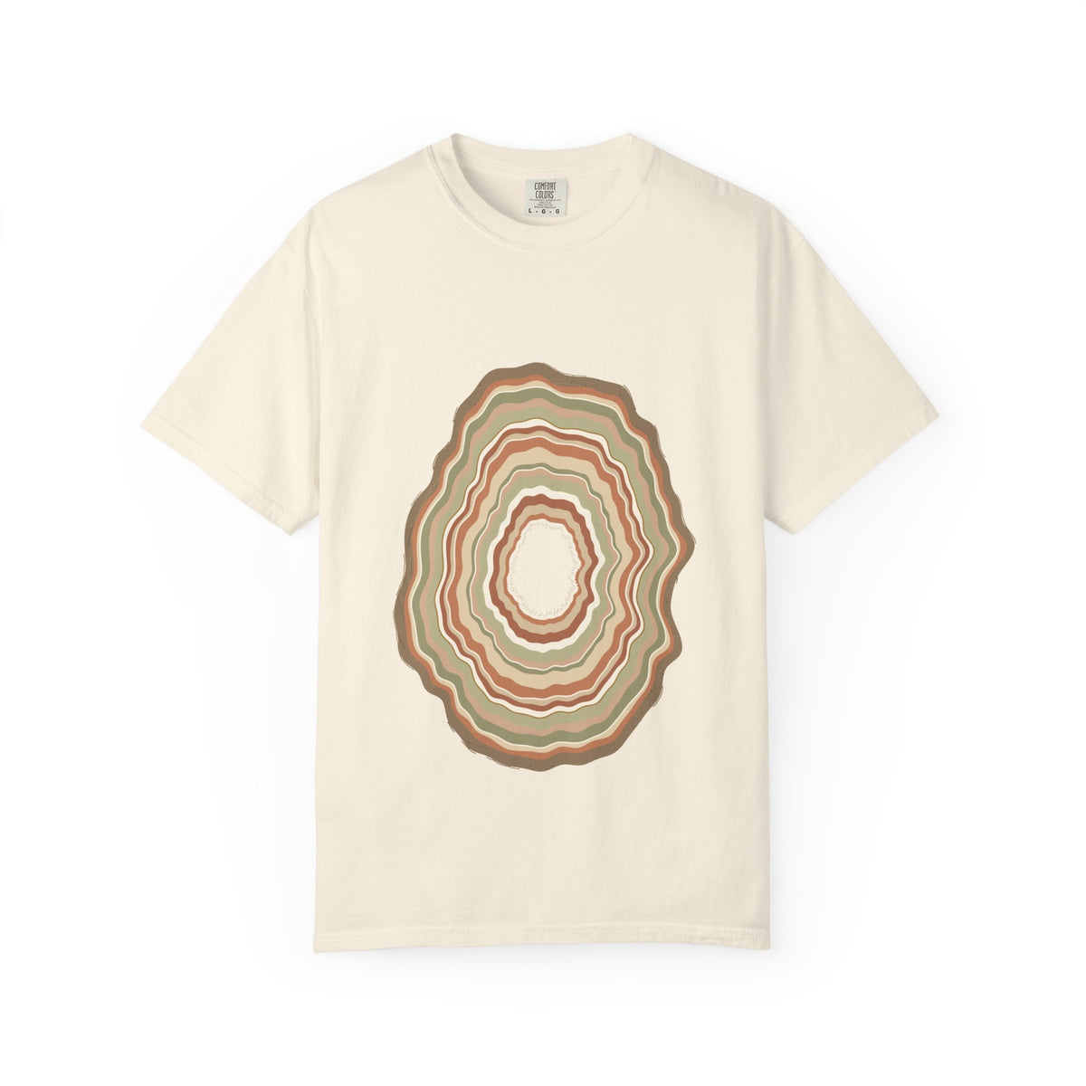 Agate graphic tee in Ivory, original art by AuraCanvas