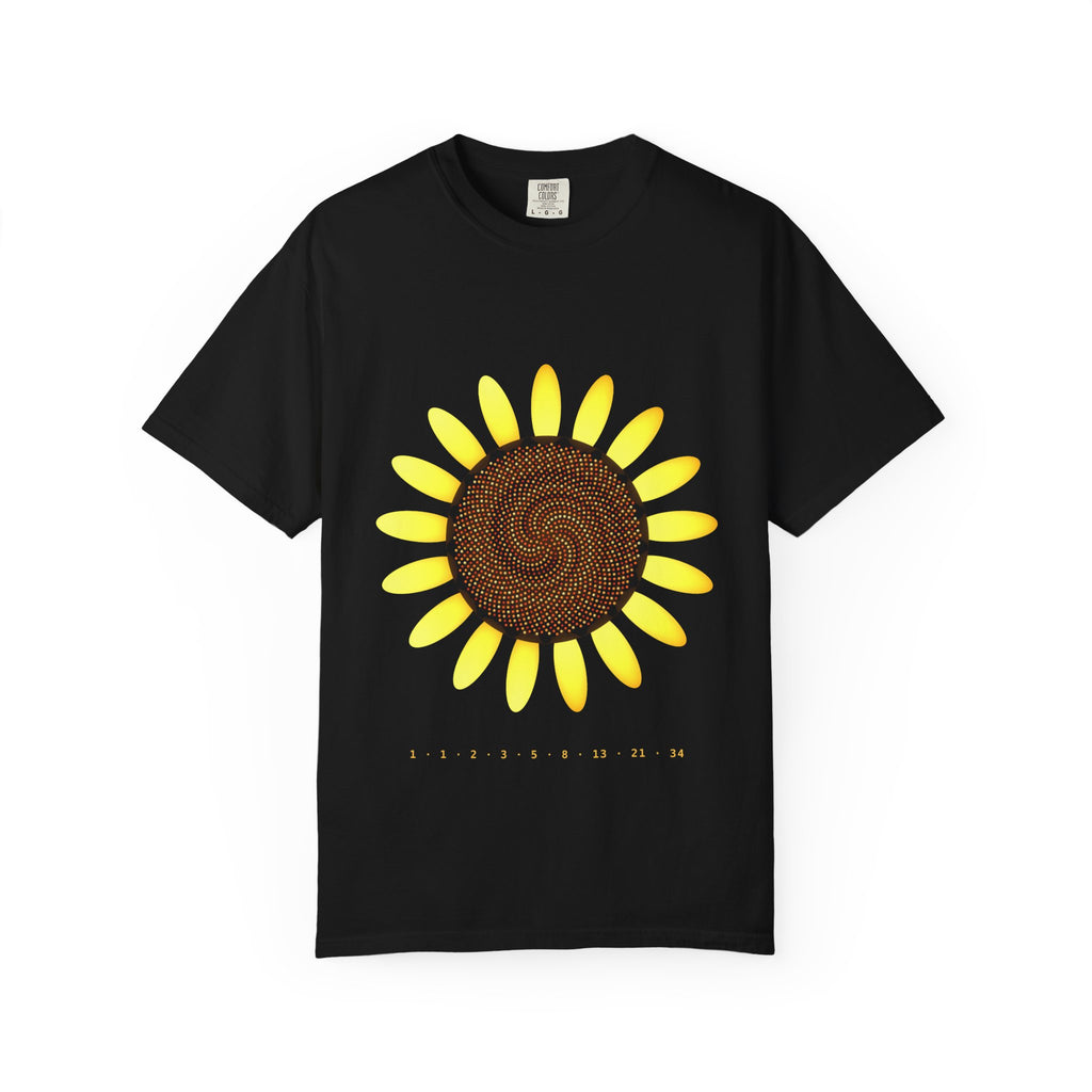 Golden Ratio graphic tee in Black, original art by AuraCanvas