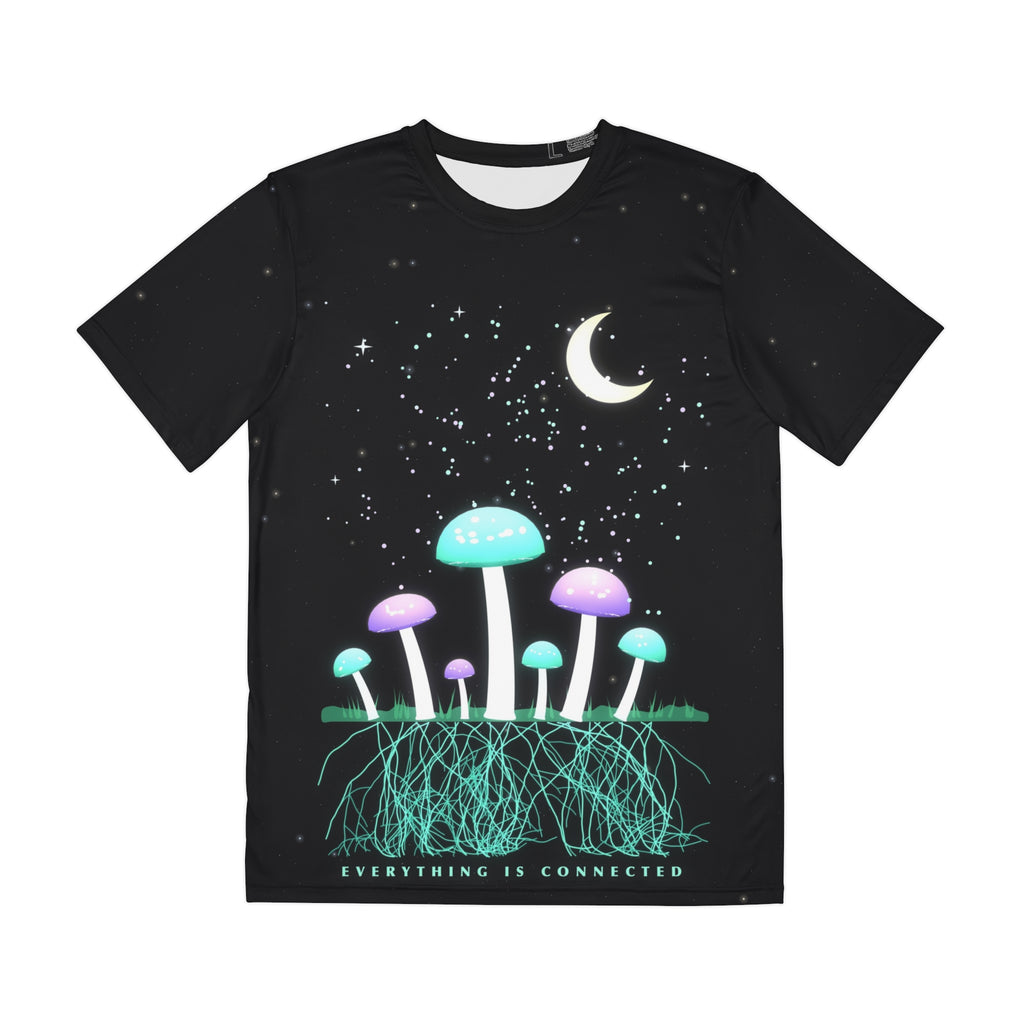 Moonlit Mycelium all-over print tee, view 1