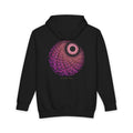 The Vortex Tunnel heavyweight hoodie in Black, original art by AuraCanvas