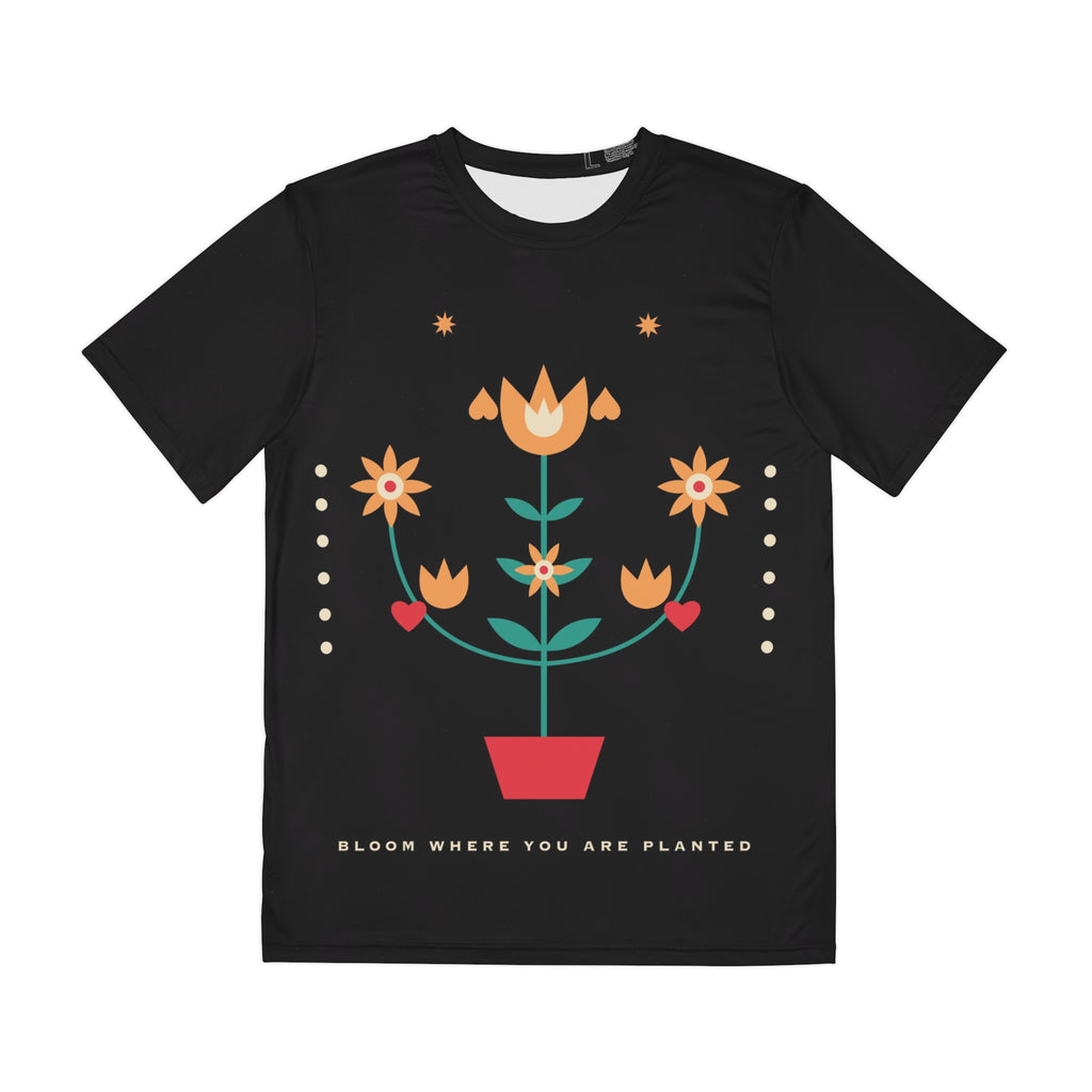 Folk Bloom all-over print tee, view 1
