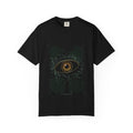 The Panther's Eye graphic tee in Black, original art by AuraCanvas