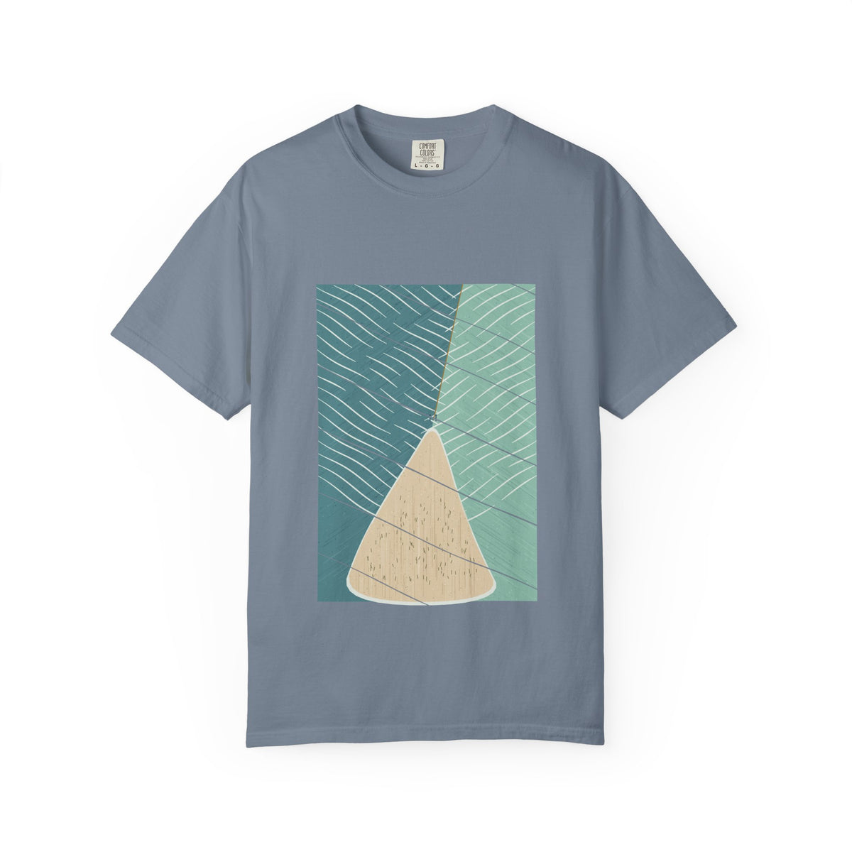 Grenen graphic tee in Blue Jean, original art by AuraCanvas