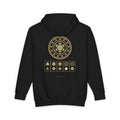 Metatron's Cube heavyweight hoodie in Black, original art by AuraCanvas
