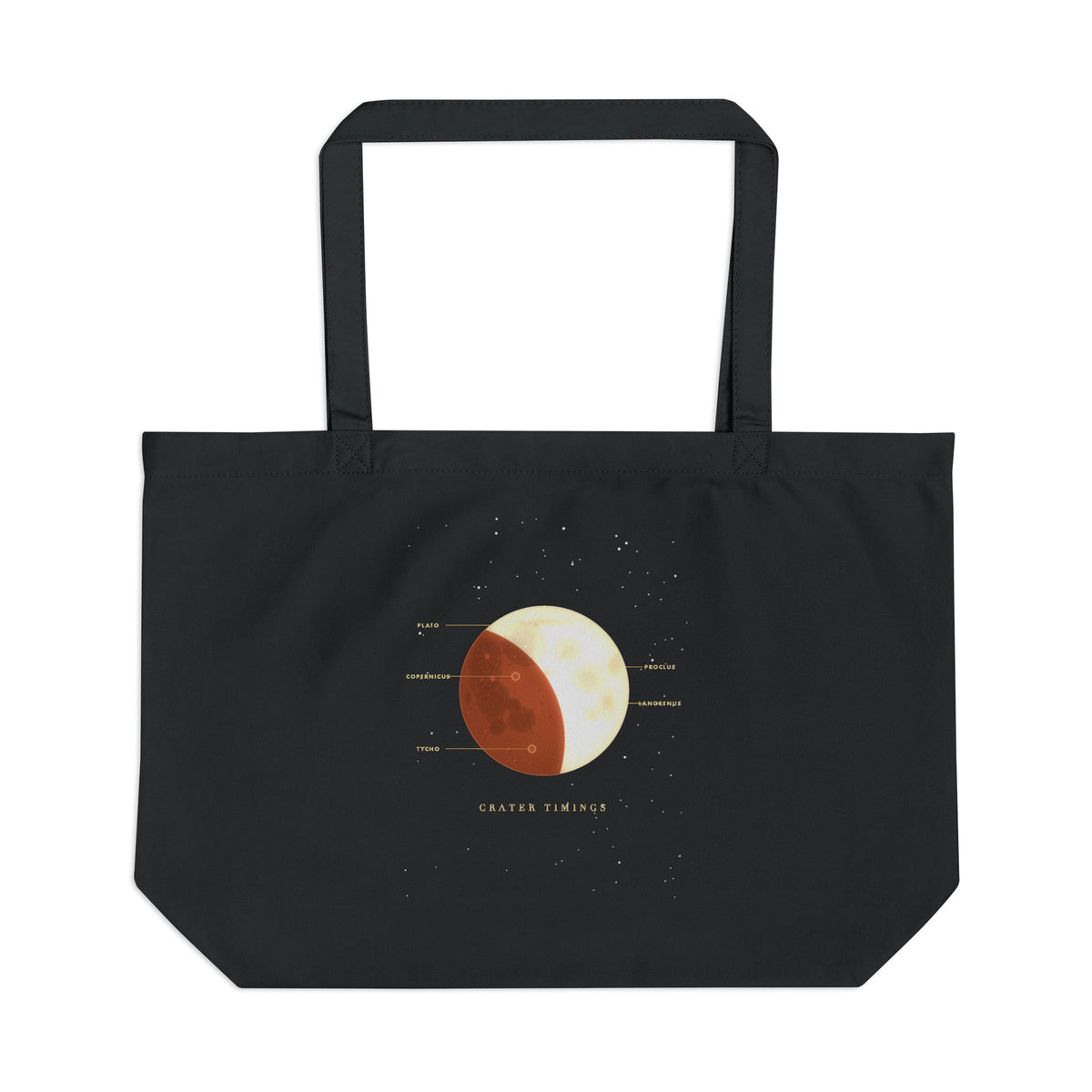 Crater Timings organic cotton tote bag, view 1