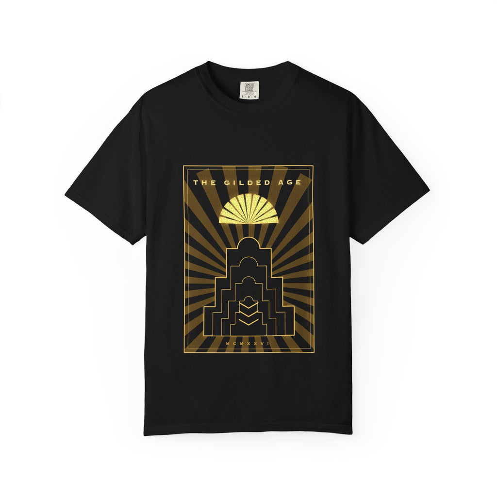 Gilded Age graphic tee in Black, original art by AuraCanvas