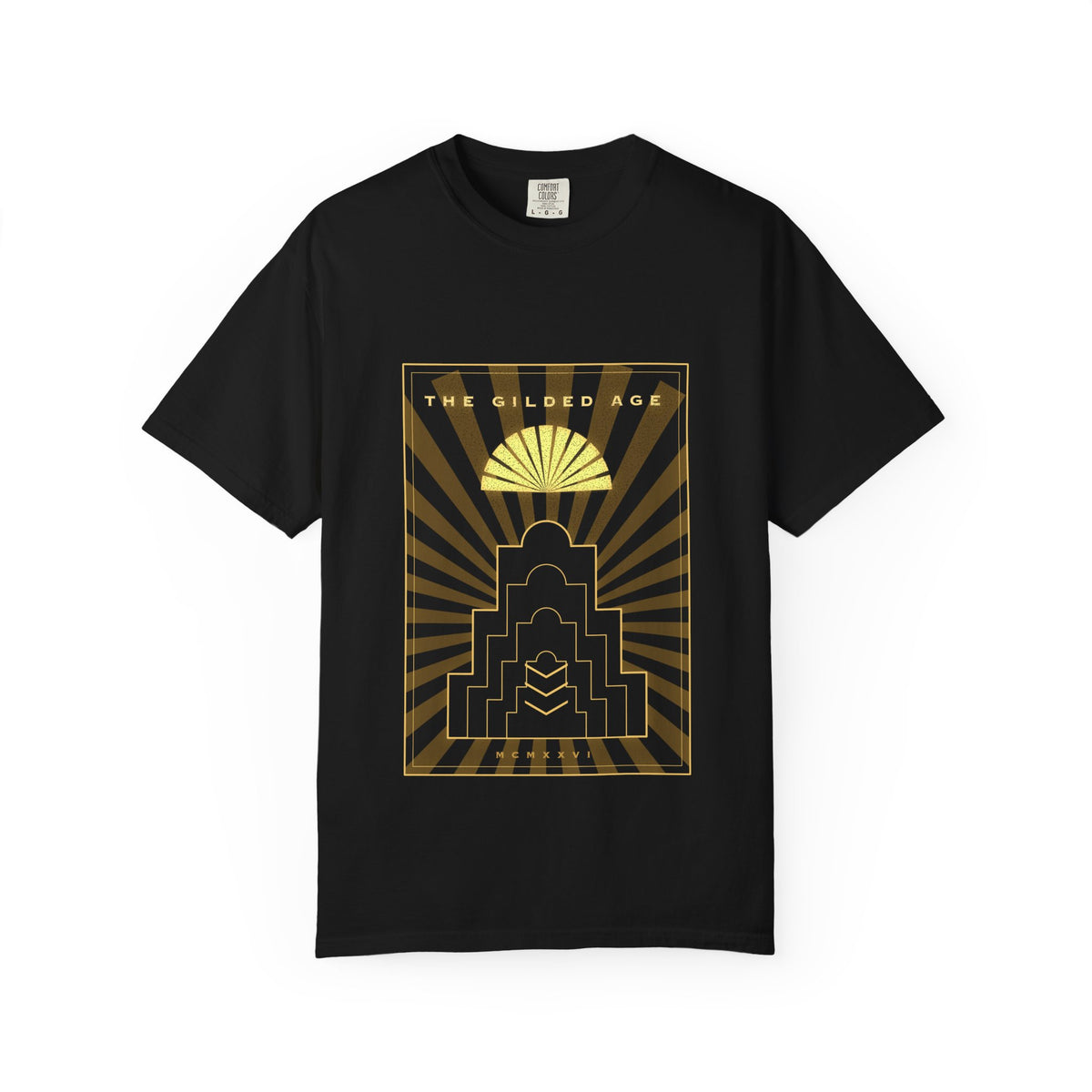 Gilded Age graphic tee in Black, original art by AuraCanvas
