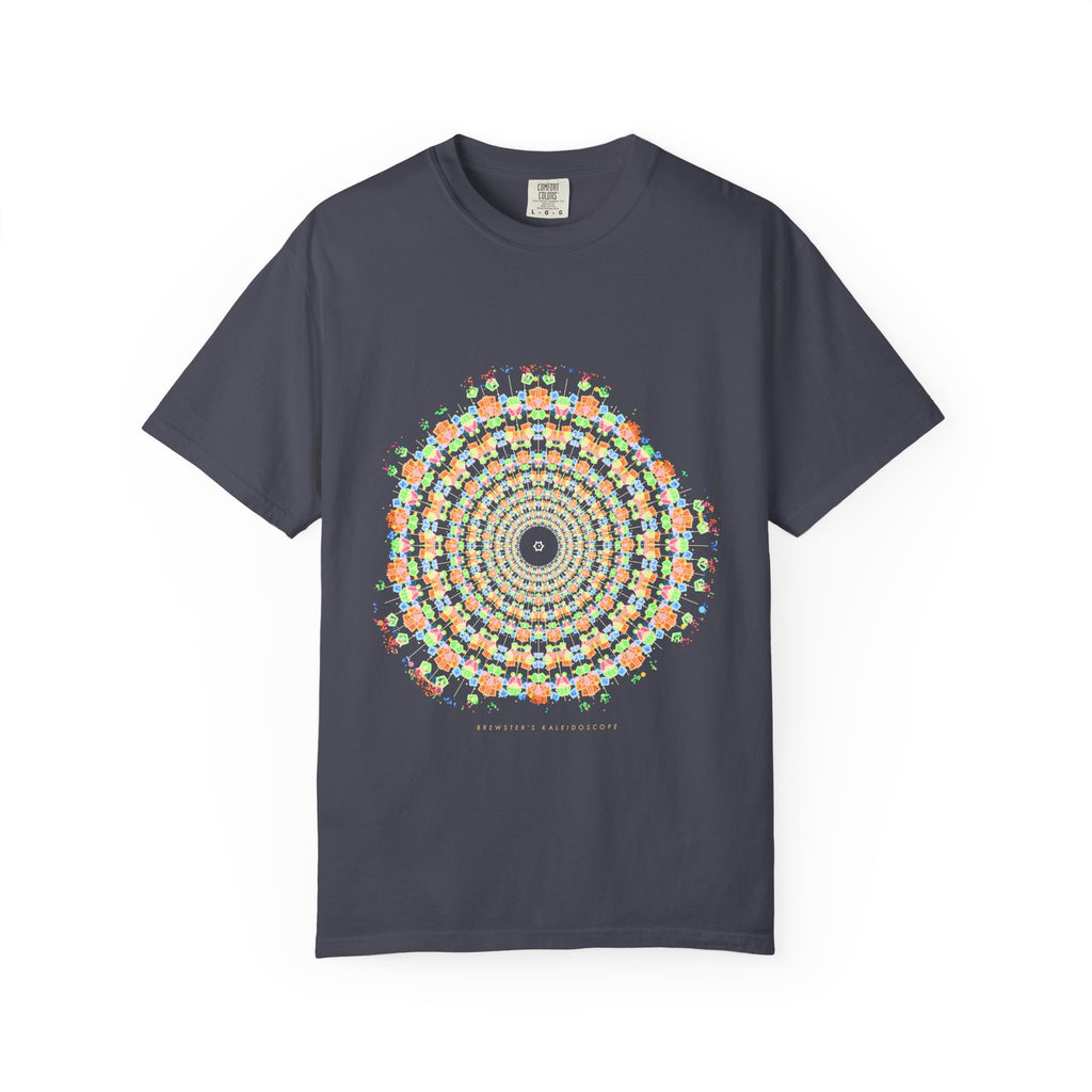 Brewster's Kaleidoscope graphic tee in Navy, original art by AuraCanvas