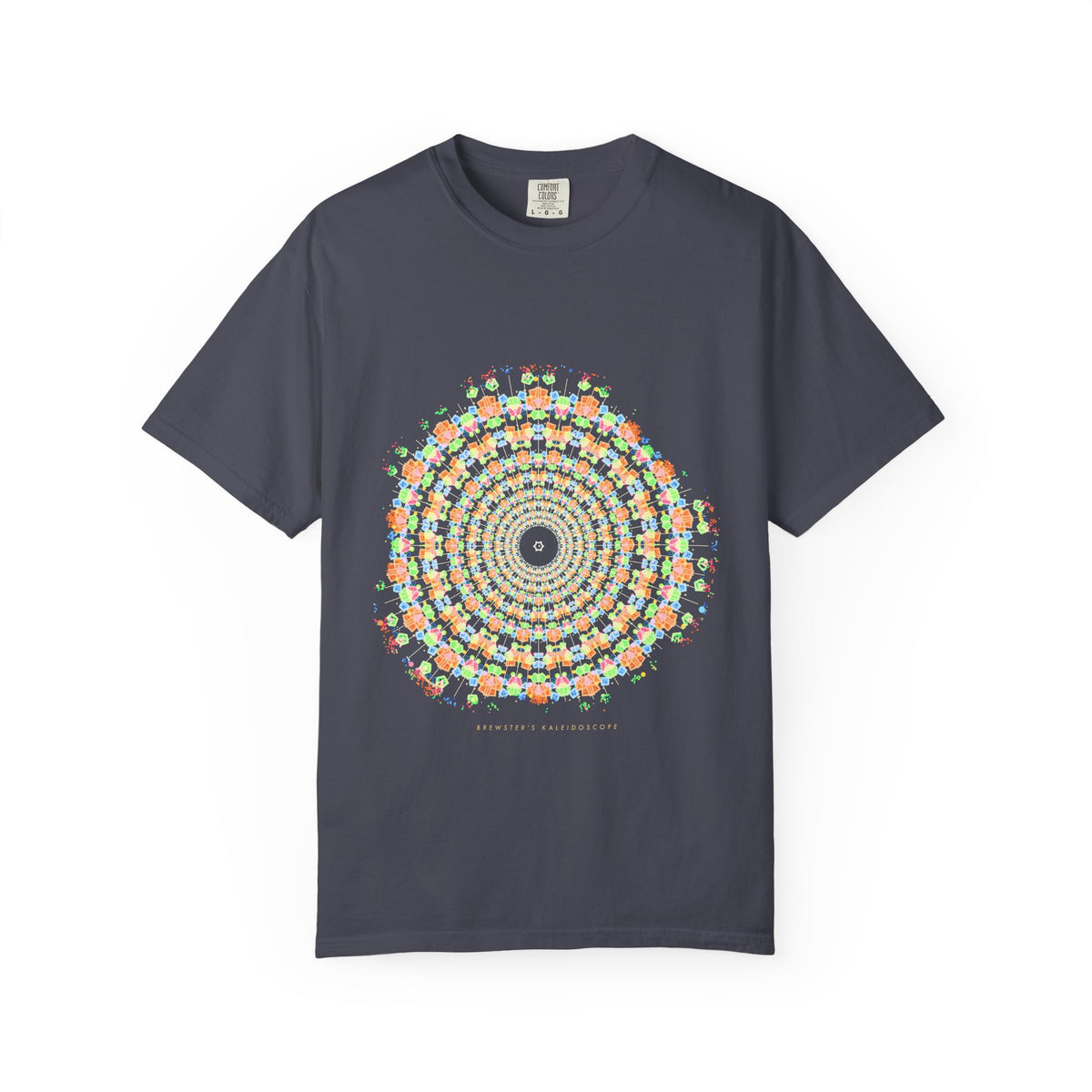 Brewster's Kaleidoscope graphic tee in Navy, original art by AuraCanvas