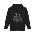 The Nine-Tailed Fox heavyweight hoodie in Black, original art by AuraCanvas