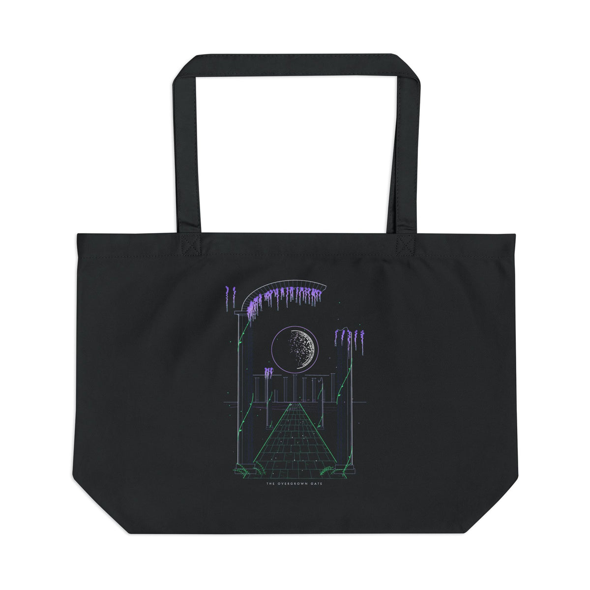 The Overgrown Gate organic cotton tote bag, view 1