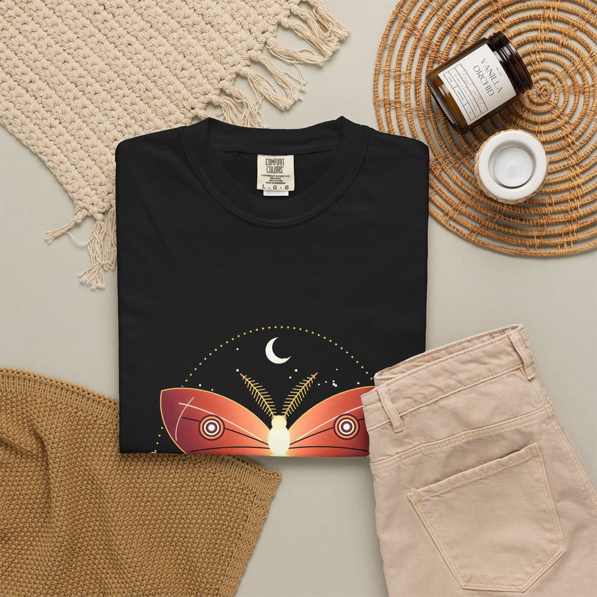 Moth and Rose graphic tee, view 3