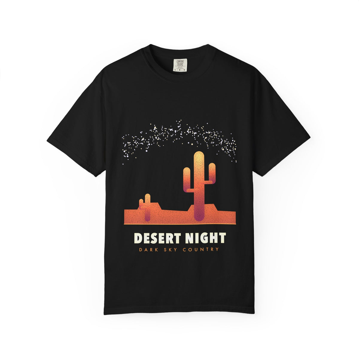 Desert Night graphic tee in Black, original art by AuraCanvas