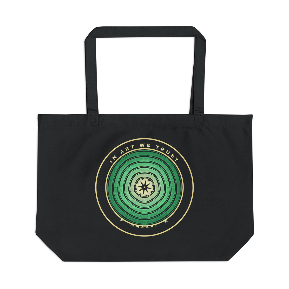 In Art We Trust organic cotton tote bag, view 1