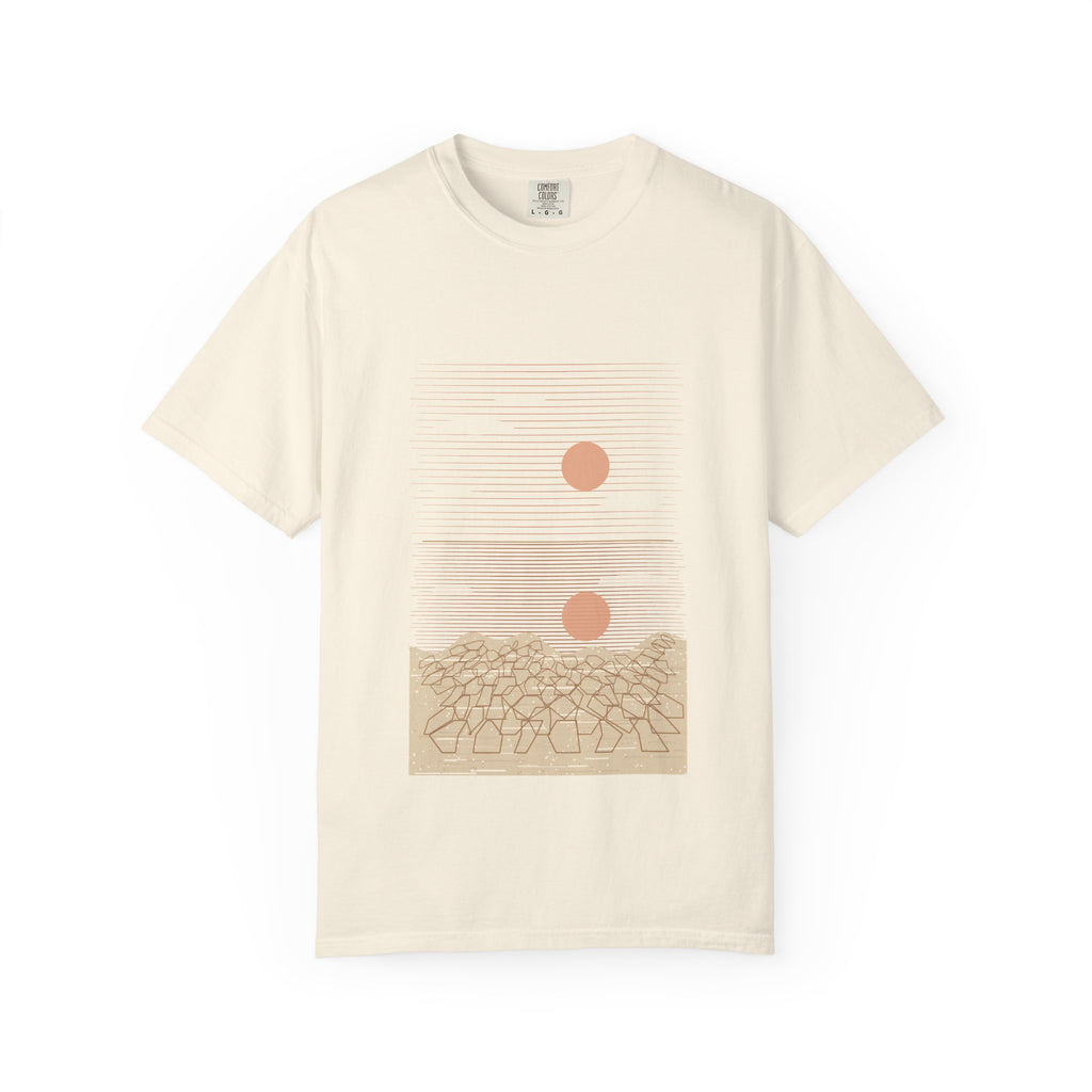 Salar de Uyuni graphic tee in Ivory, original art by AuraCanvas