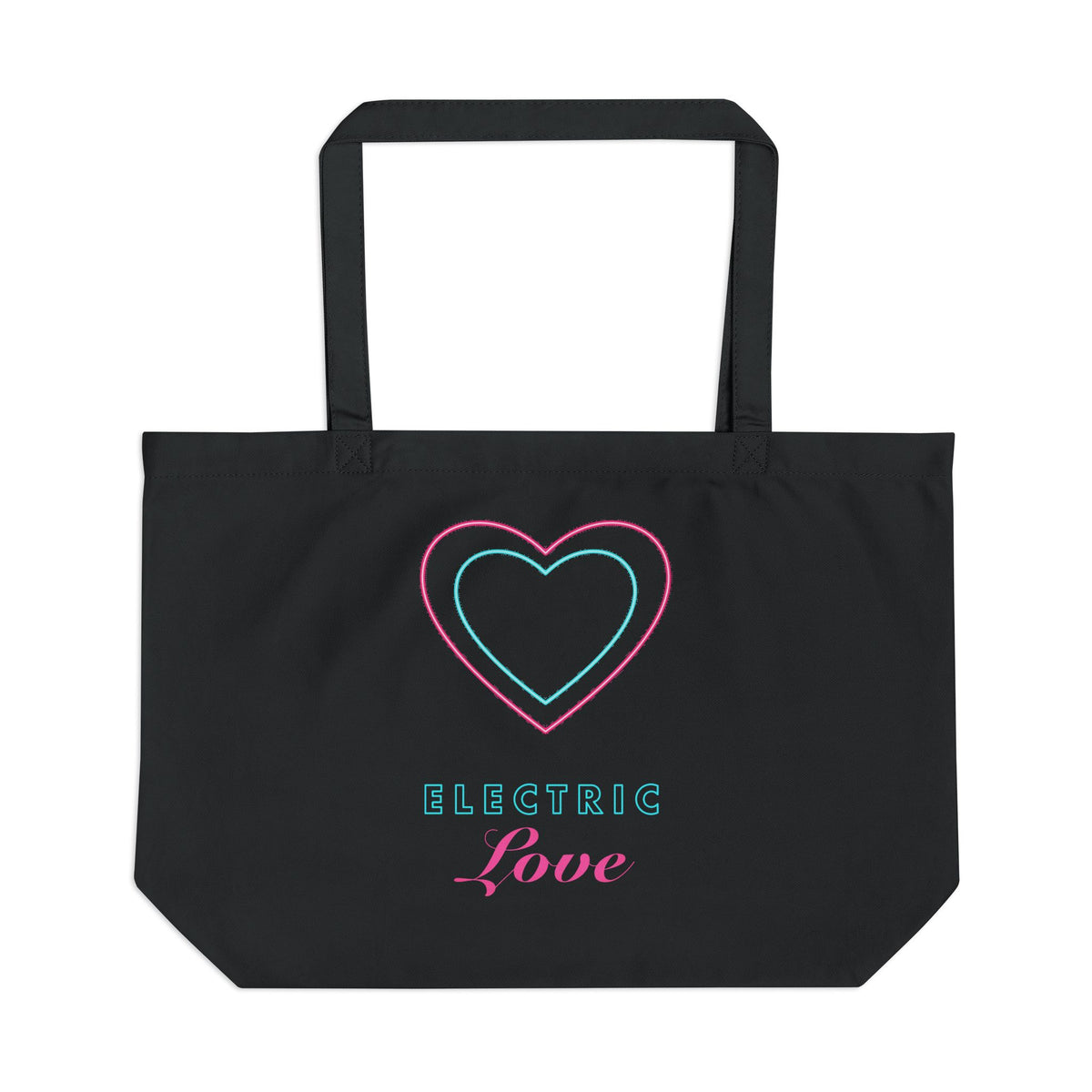 Electric Love organic cotton tote bag, view 1