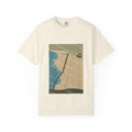 Lindisfarne graphic tee in Ivory, original art by AuraCanvas