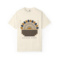 Golden Hour Fan graphic tee in Ivory, original art by AuraCanvas