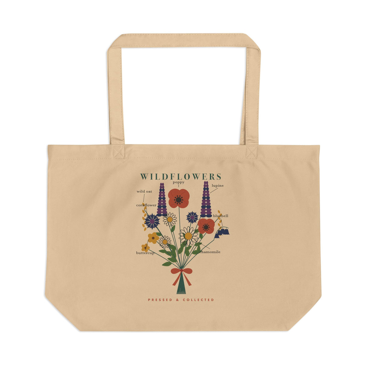 Wildflower Field Guide organic cotton tote bag, view 1