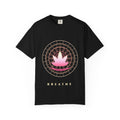 Sacred Lotus graphic tee in Black, original art by AuraCanvas