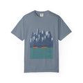 Lofoten graphic tee in Blue Jean, original art by AuraCanvas