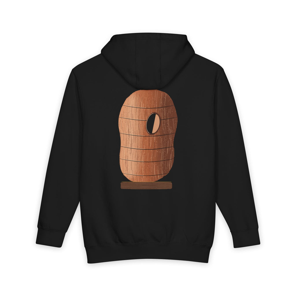 Sculpted Earth heavyweight hoodie in Black, original art by AuraCanvas