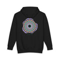 The Coral Garden heavyweight hoodie in Black, original art by AuraCanvas