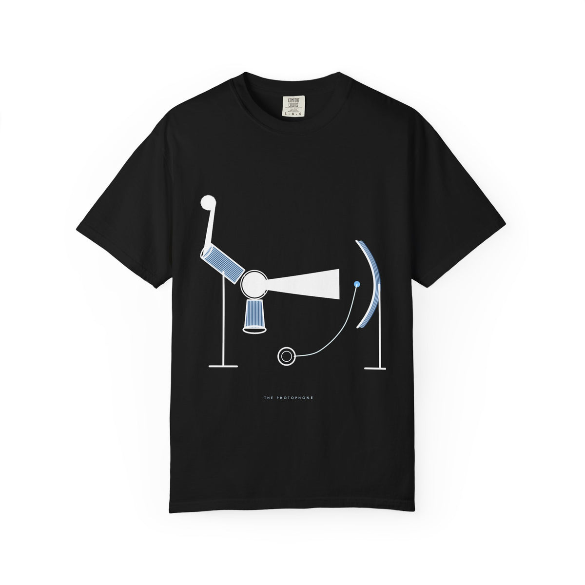 The Photophone graphic tee in Black, original art by AuraCanvas