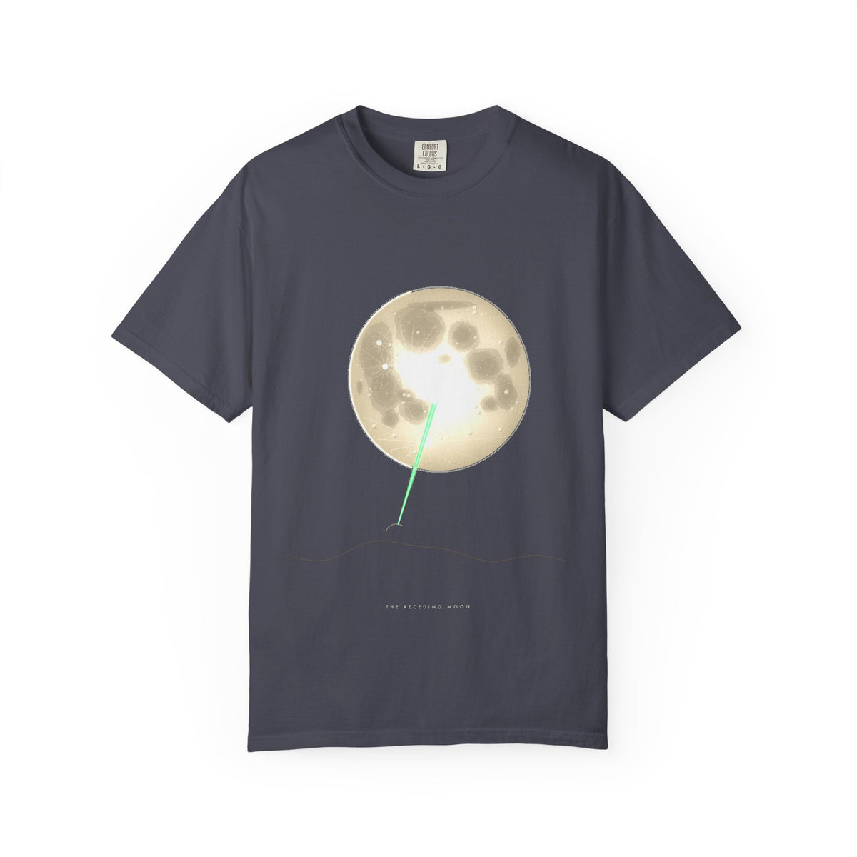 The Receding Moon graphic tee in Navy, original art by AuraCanvas
