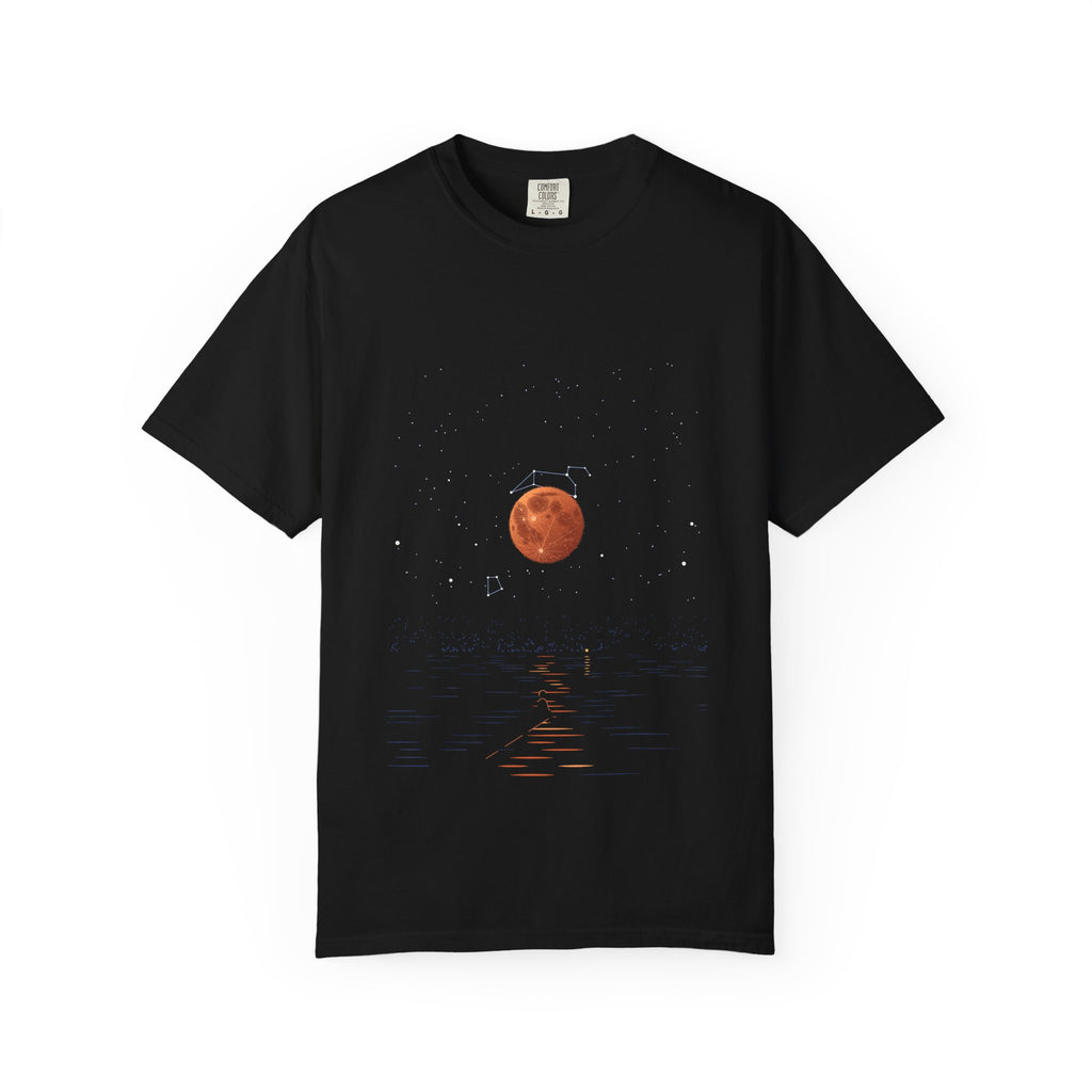 Midnight Eclipse graphic tee in Black, original art by AuraCanvas