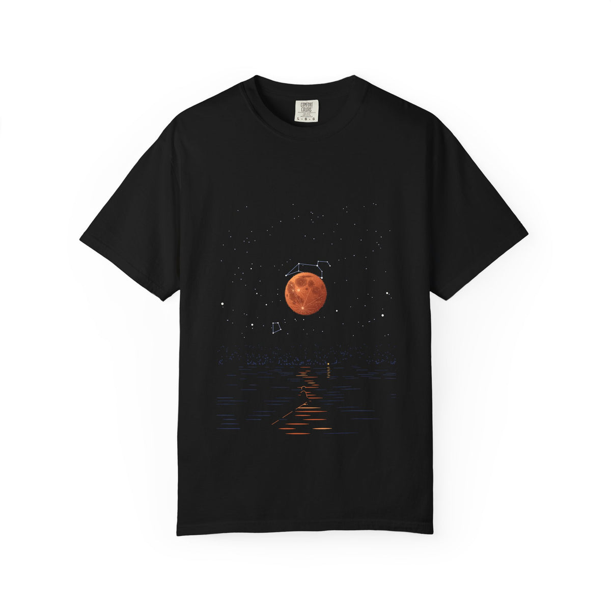 Midnight Eclipse graphic tee in Black, original art by AuraCanvas