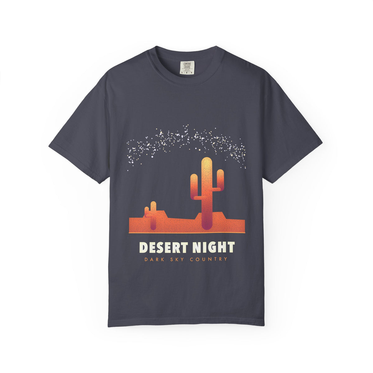 Desert Night graphic tee in Navy, original art by AuraCanvas