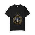 Night Navigator graphic tee in Black, original art by AuraCanvas