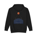 Under the Same Moon heavyweight hoodie in Black, original art by AuraCanvas