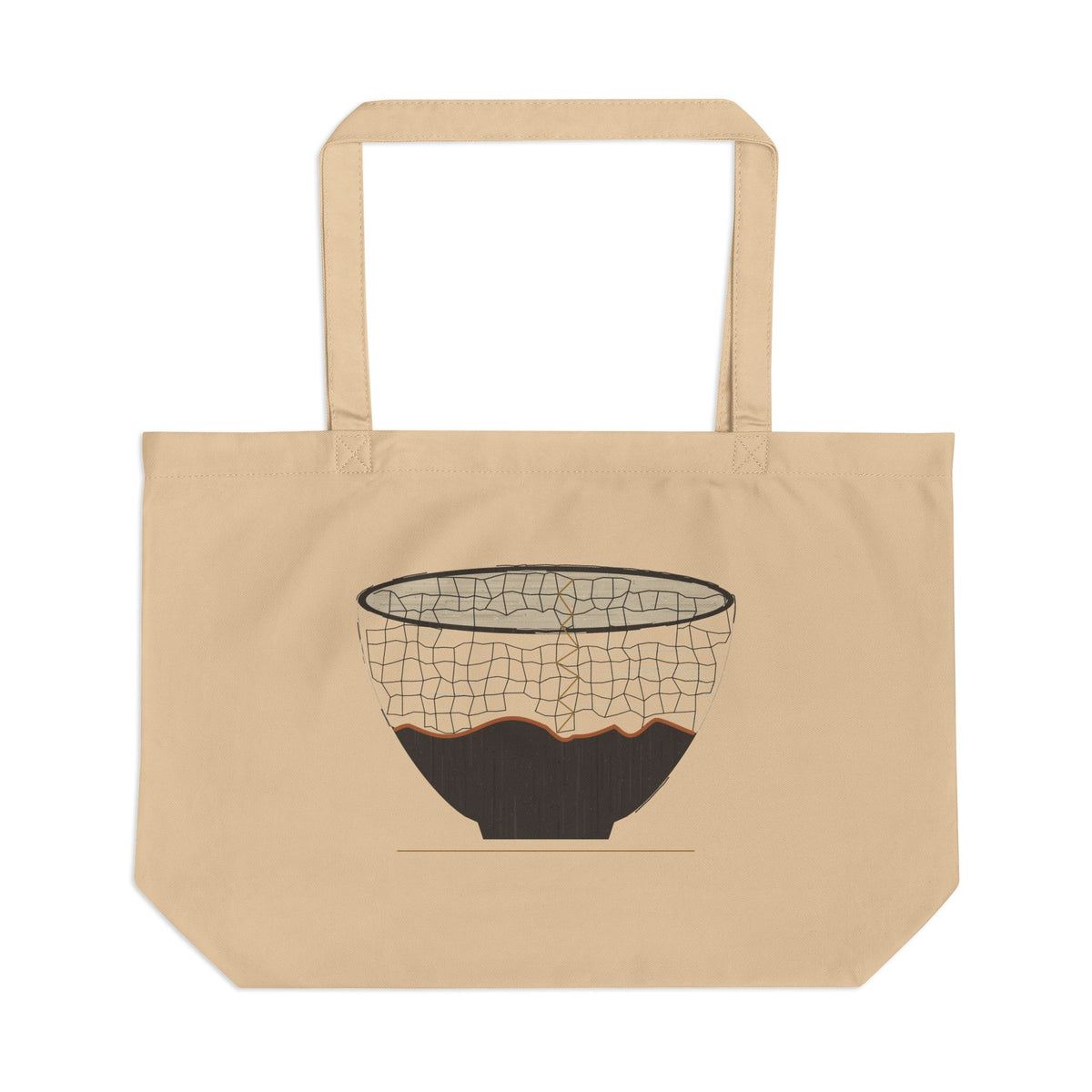 Raku organic cotton tote bag, view 1