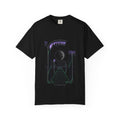 The Overgrown Gate graphic tee in Black, original art by AuraCanvas