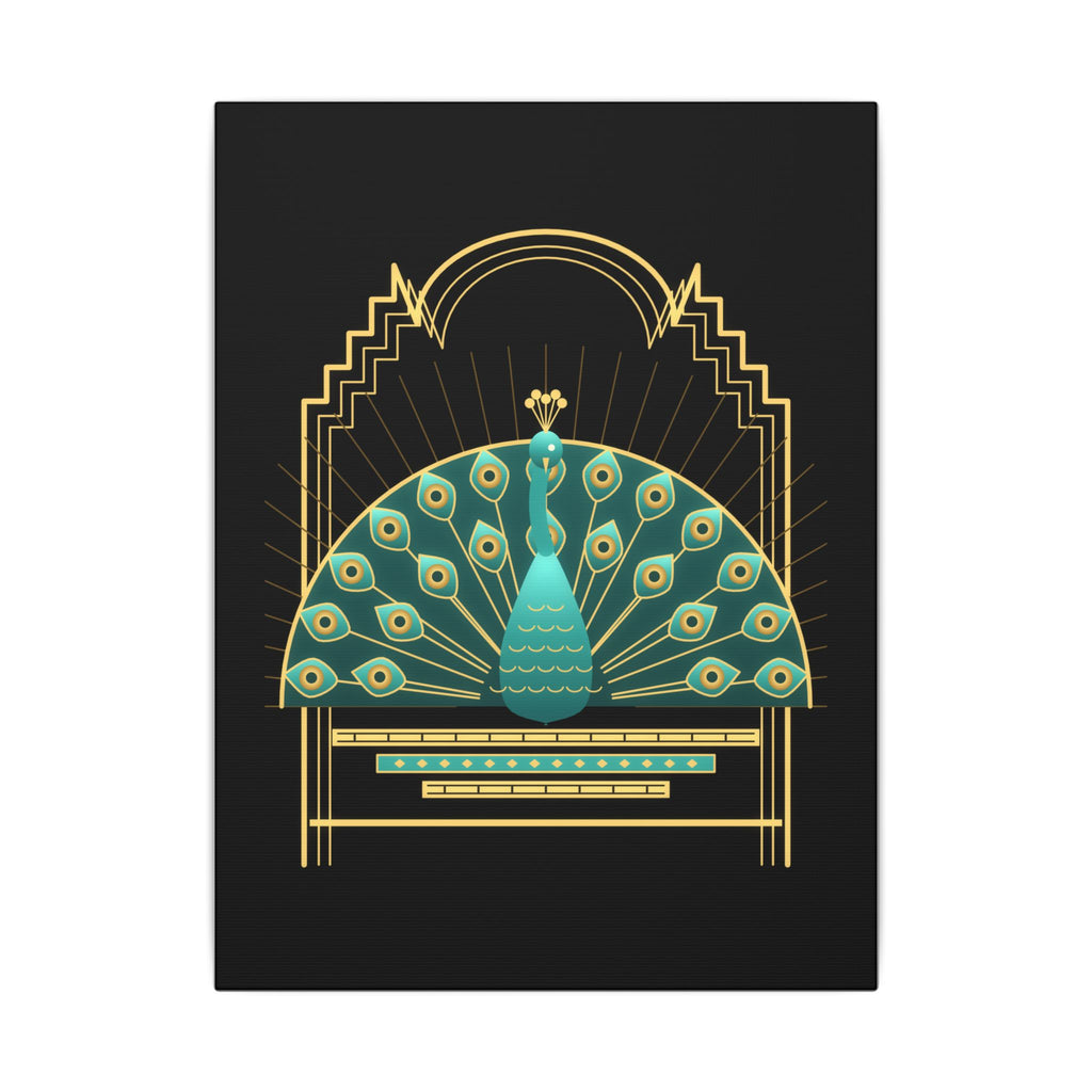 Deco Peacock gallery canvas print, view 2