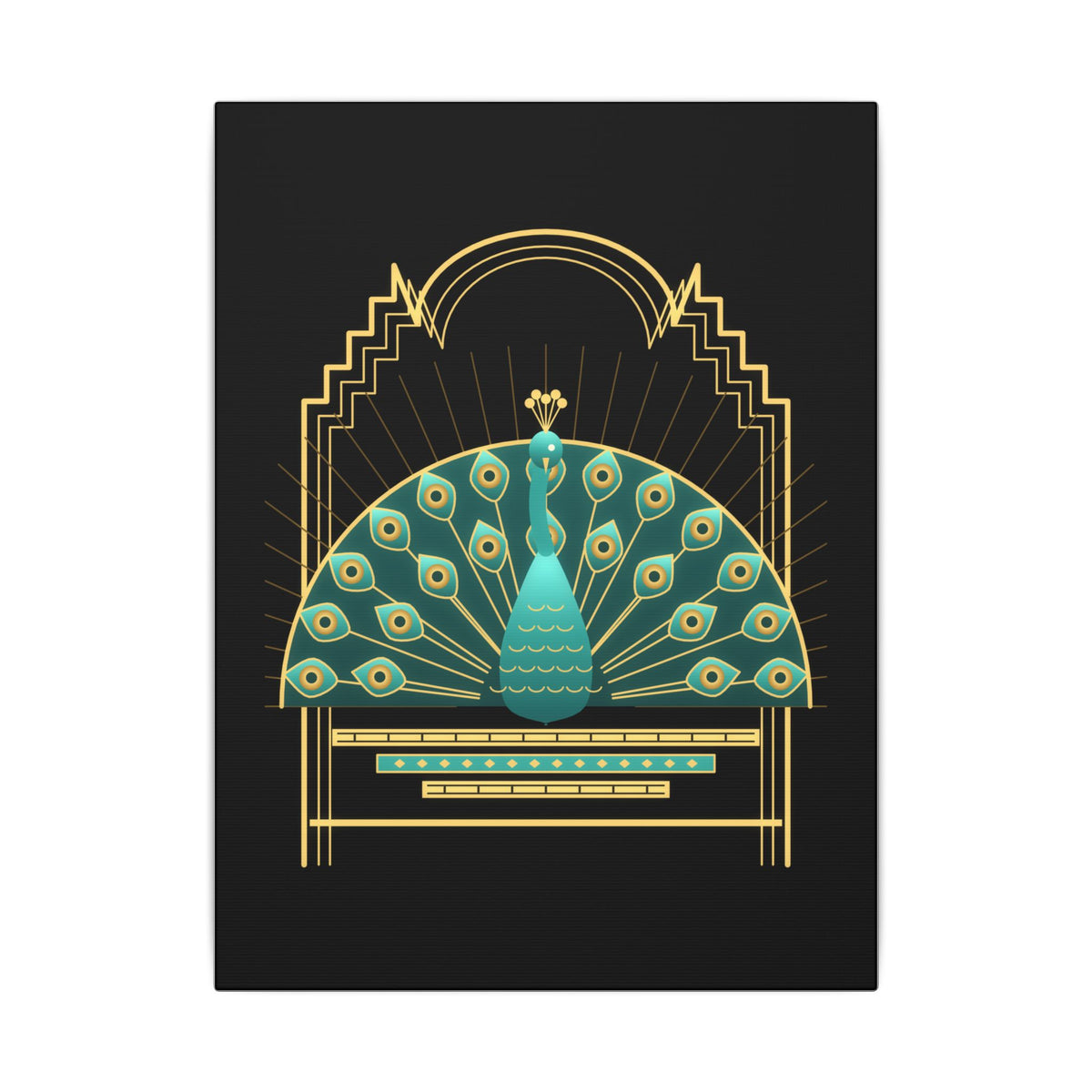 Deco Peacock gallery canvas print, view 2