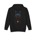 The Lens of Air heavyweight hoodie in Black, original art by AuraCanvas