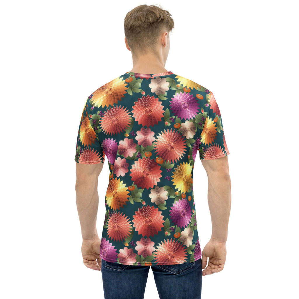 Plum Noir Teal all-over print tee, view 2