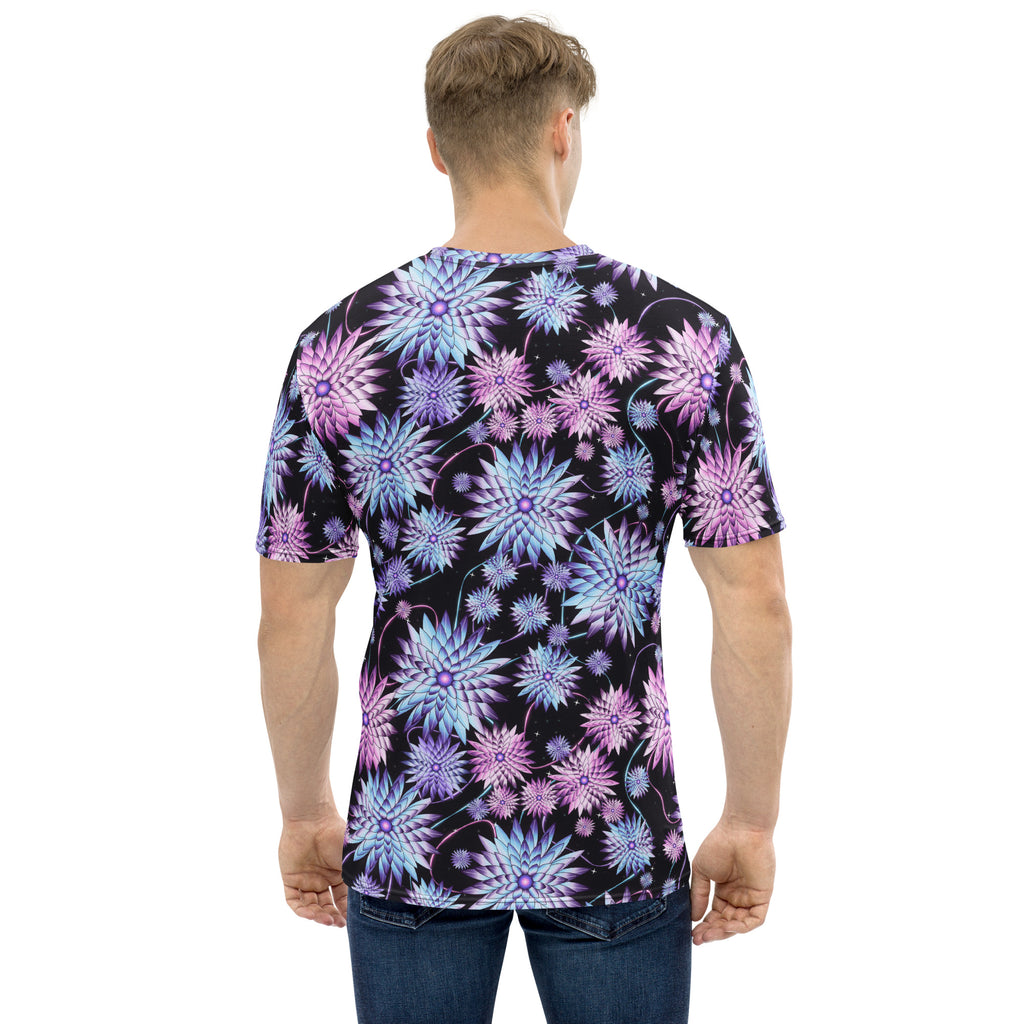Cyber Bloom Black all-over print tee, view 2