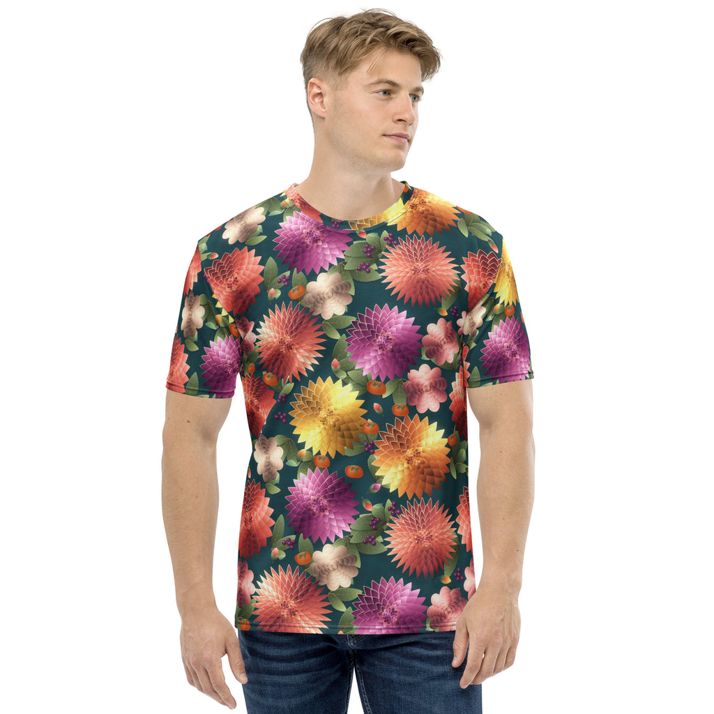 Plum Noir Teal all-over print tee, view 1