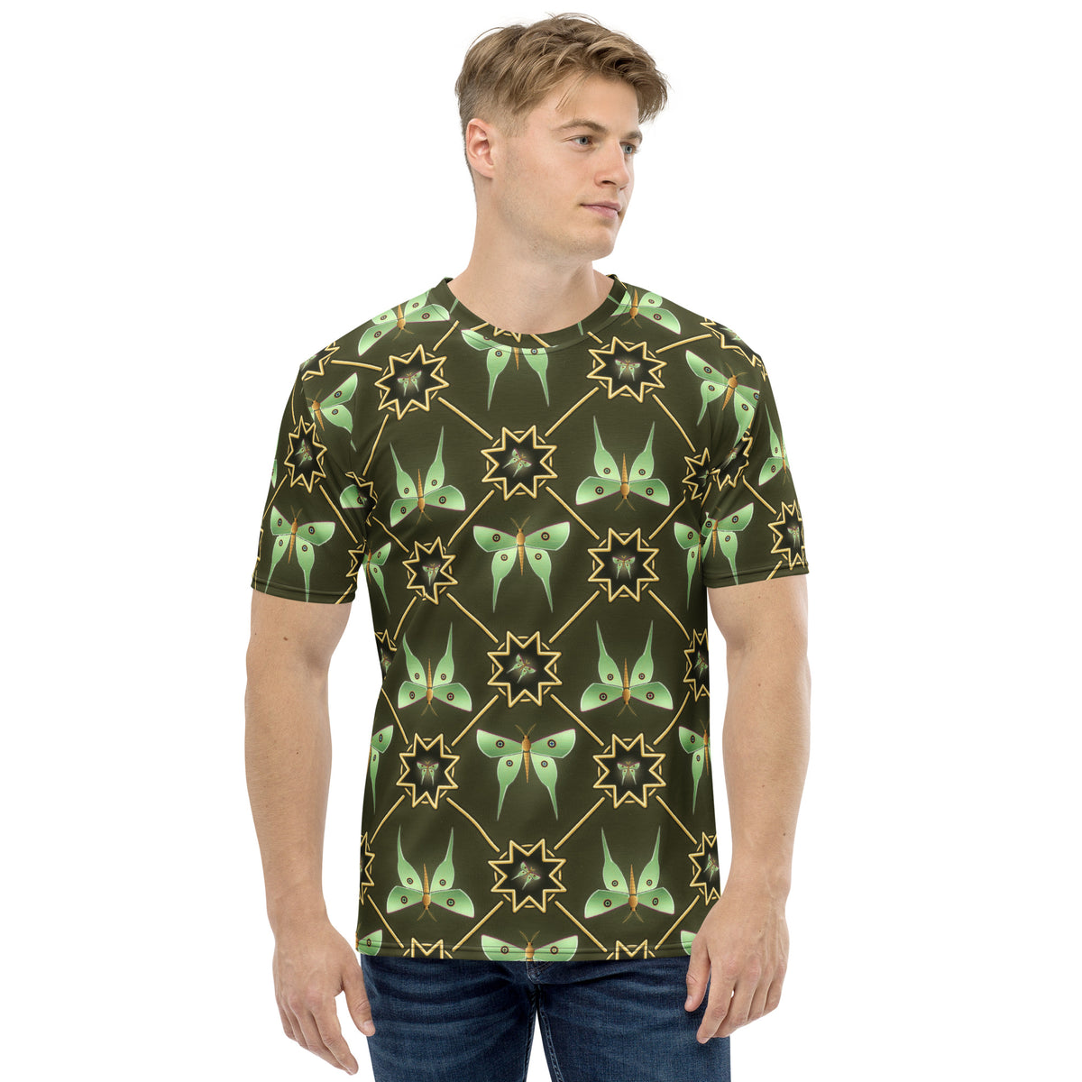 Moth Mandala all-over print tee, view 1