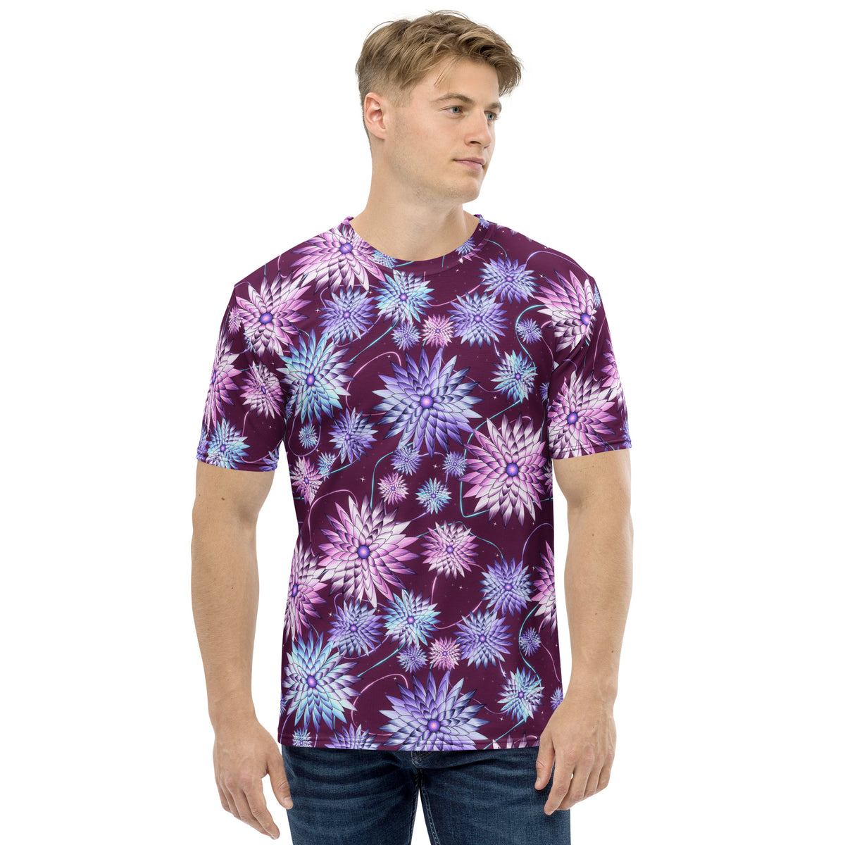 Cyber Bloom all-over print tee, view 1