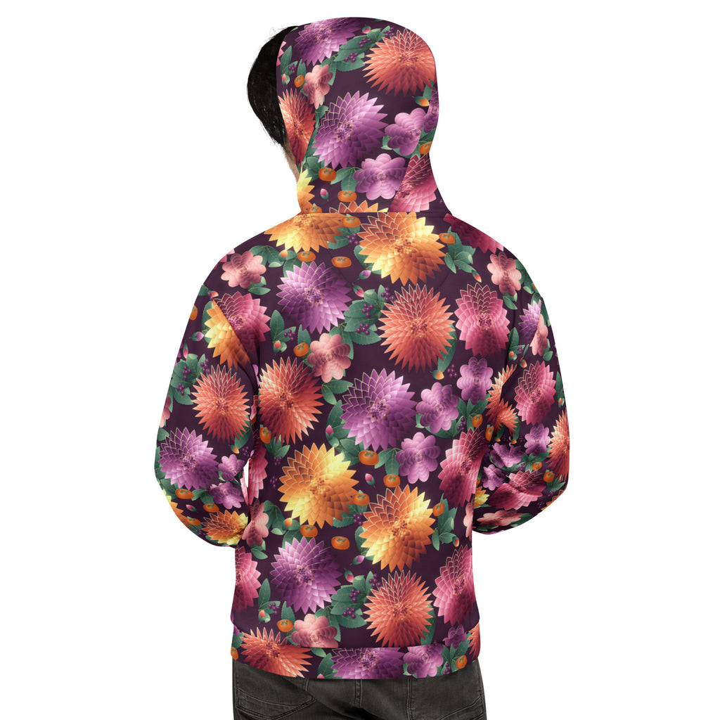 Plum Noir all-over print hoodie, view 1