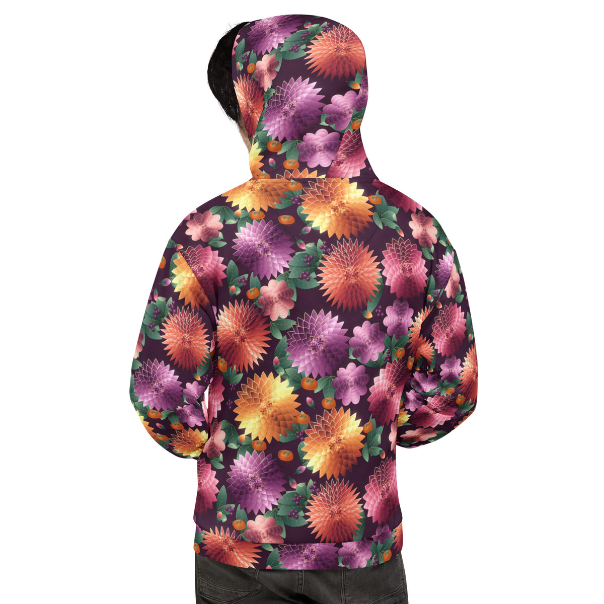 Plum Noir all-over print hoodie, view 1